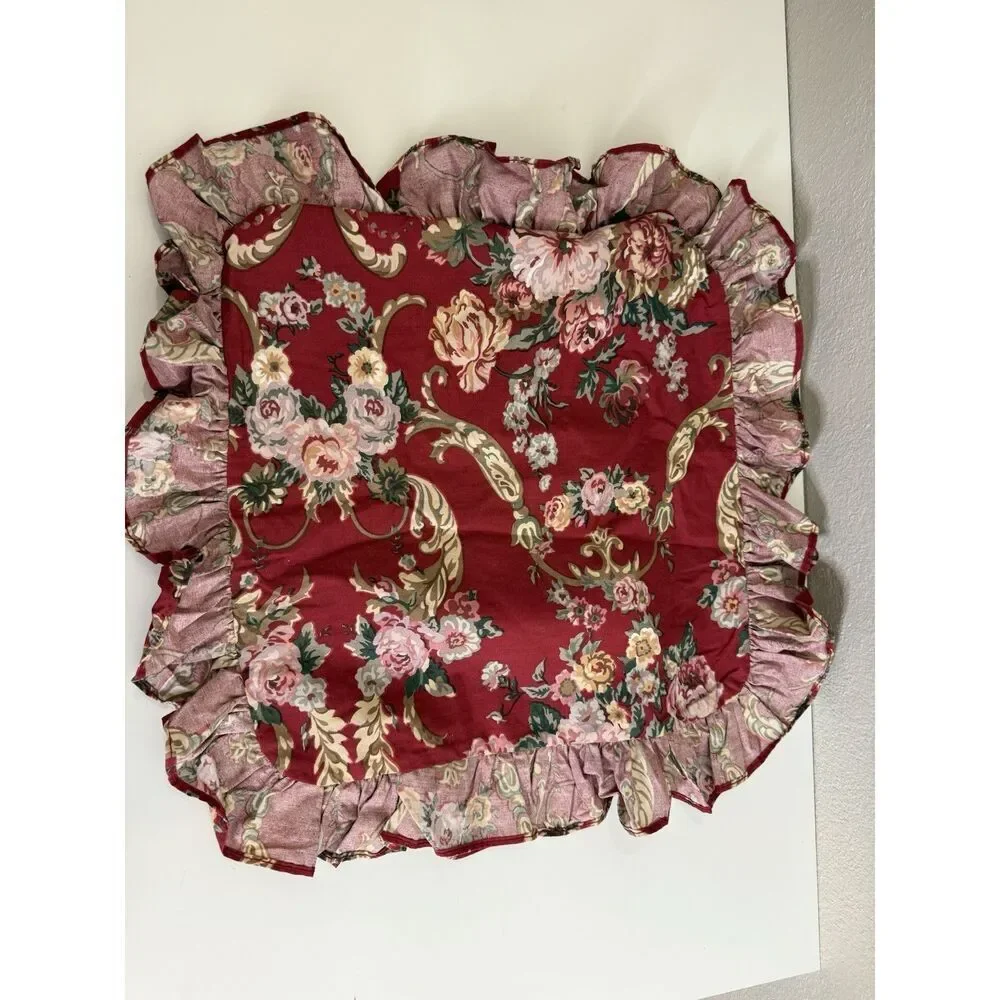 2 Ralph Lauren DANIELLE MARSEILLES 2 Throw Pillow Covers Cottage Floral Ruffle